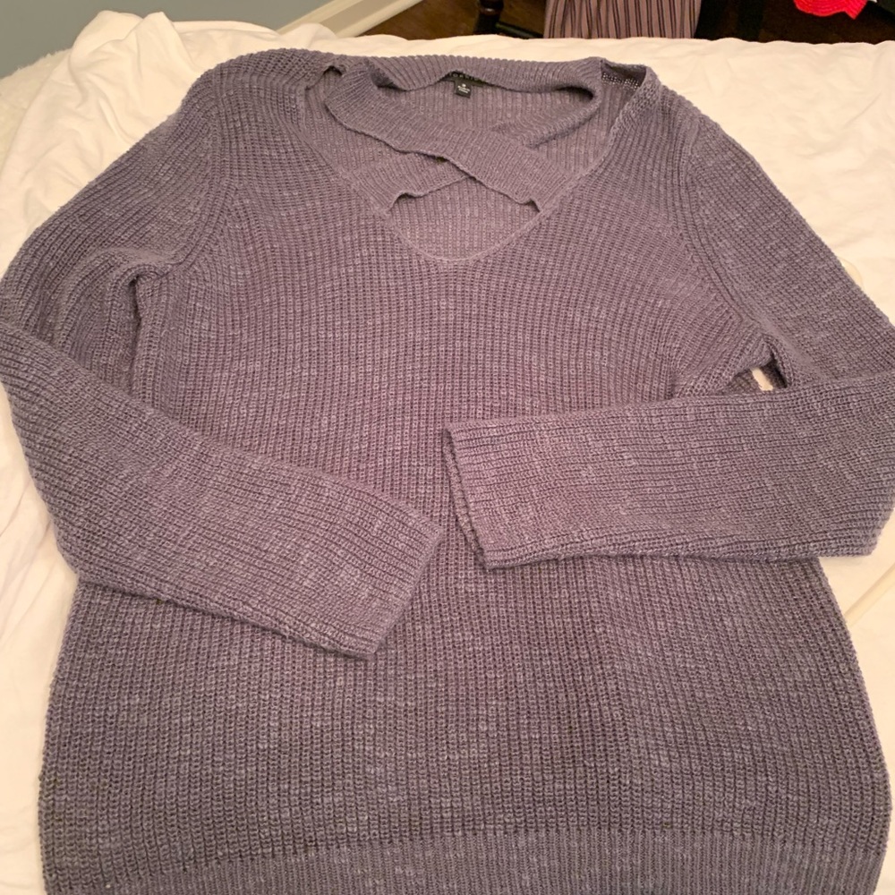 Blue cross necked sweater from Torrid
